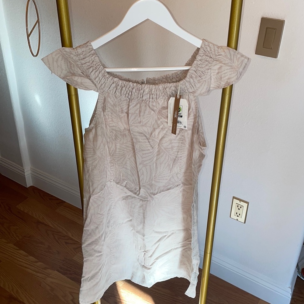 NWT OBEY size medium off shoulder natural patterned dress